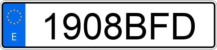 O número de registro 1908BFD tem HONDA CIVIC 1.4I S