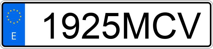 Numer rejestracyjny 1925MCV posiada MG ZS