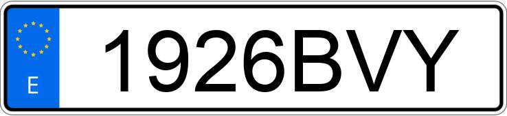 Numer rejestracyjny 1926BVY posiada FIAT X 1/9