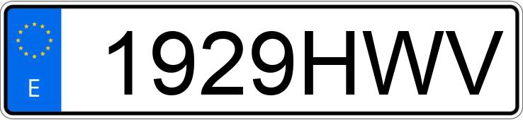 Numer rejestracyjny 1929HWV posiada PEUGEOT PARTNER Numer rejestracyjny 1929HWV posiada PEUGEOT PARTNER