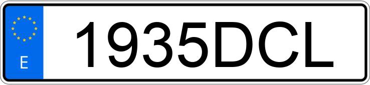 Registreringsnummeret 1935DCL har VOLKSWAGEN GOLF