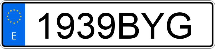 Numer rejestracyjny 1939BYG posiada VOLKSWAGEN GOLF