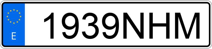 Numer rejestracyjny 1939NHM posiada MAZDA MAZDA6