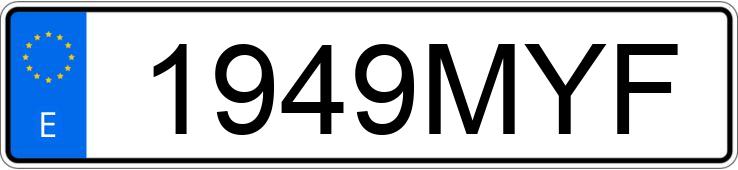 Numer rejestracyjny 1949MYF posiada FIAT 500