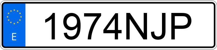 Numer rejestracyjny 1974NJP posiada MG HS