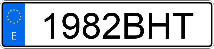 Numer rejestracyjny 1982BHT posiada VOLKSWAGEN EUROVAN