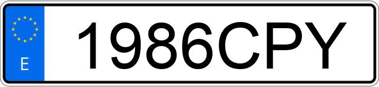 Numer rejestracyjny 1986CPY posiada OPEL VECTRA