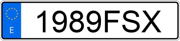 Numer rejestracyjny 1989FSX posiada HONDA S-WING 125