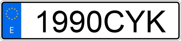 Numer rejestracyjny 1990CYK posiada RENAULT MEGANE