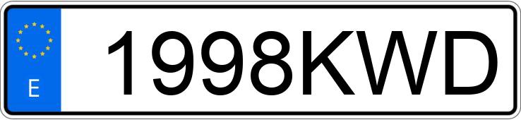 Numer rejestracyjny 1998KWD posiada TOYOTA AYGO