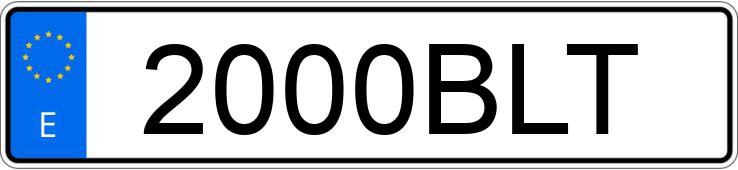 Numer rejestracyjny 2000BLT posiada VOLKSWAGEN GOLF