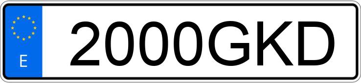 Numer rejestracyjny 2000GKD posiada SUZUKI SX4