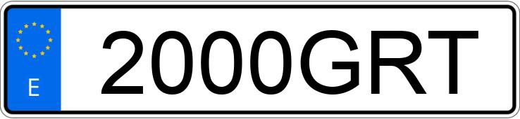 Numer rejestracyjny 2000GRT posiada AUDI A5