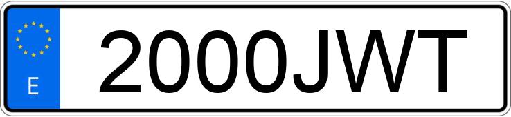 Numer rejestracyjny 2000JWT posiada VOLKSWAGEN GOLF