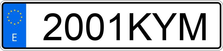 Numer rejestracyjny 2001KYM posiada FORD TRANSIT