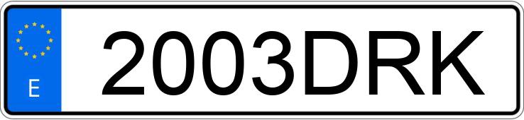 Numer rejestracyjny 2003DRK posiada PEUGEOT 307