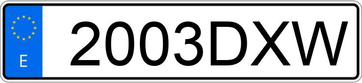 Numer rejestracyjny 2003DXW posiada PEUGEOT 307