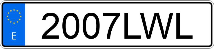 Numer rejestracyjny 2007LWL posiada BMW X5