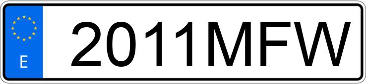 Numer rejestracyjny 2011MFW posiada PIAGGIO MP3