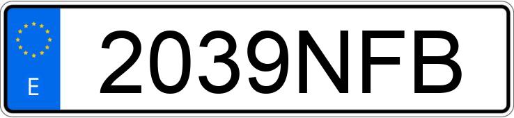 Numer rejestracyjny 2039NFB posiada EBRO S800
