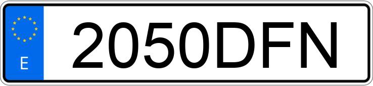 Numer rejestracyjny 2050DFN posiada PEUGEOT PARTNER