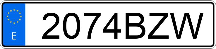 Numer rejestracyjny 2074BZW posiada VOLKSWAGEN GOLF