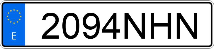 Numer rejestracyjny 2094NHN posiada MG HS
