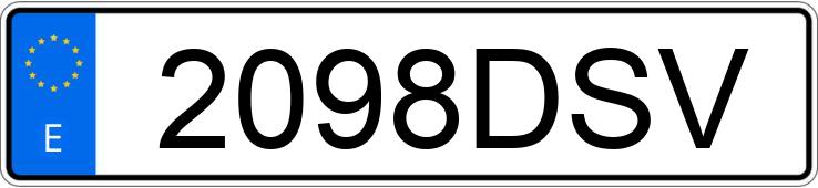 Il numero di registrazione 2098DSV ha KIA SORENTO