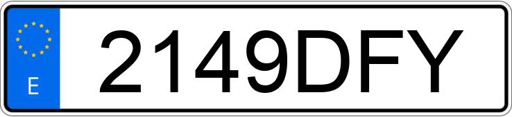 Numer rejestracyjny 2149DFY posiada OPEL VECTRA