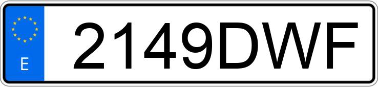 Numer rejestracyjny 2149DWF posiada AUDI A3