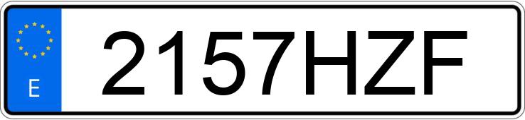 Numer rejestracyjny 2157HZF posiada VOLKSWAGEN GOLF