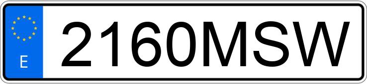 Die Registrierungsnummer 2160MSW hat PORSCHE TAYCAN
