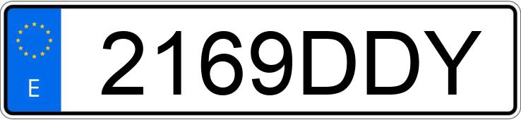 Numer rejestracyjny 2169DDY posiada VOLKSWAGEN GOLF