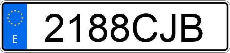 El número de registro 2188CJB tiene PEUGEOT 206