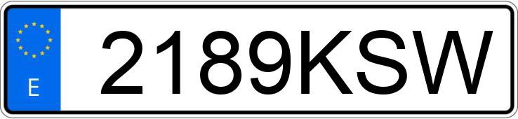 Numer rejestracyjny 2189KSW posiada MERCEDES C (205)