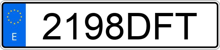 Numer rejestracyjny 2198DFT posiada AUDI A3