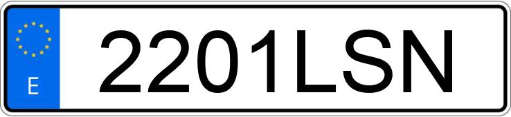 Il numero di registrazione 2201LSN ha AUDI A3 SPORTBACK