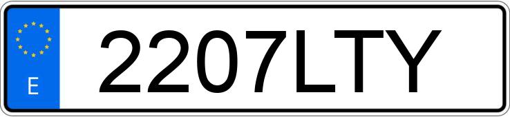 Numer rejestracyjny 2207LTY posiada TOYOTA YARIS