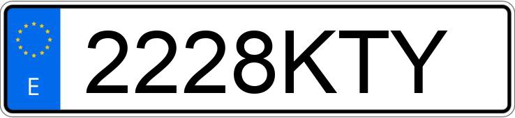 Numer rejestracyjny 2228KTY posiada VOLKSWAGEN GOLF