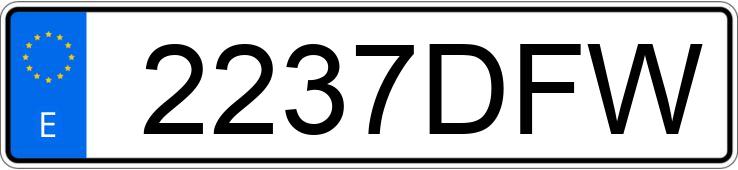 Numer rejestracyjny 2237DFW posiada PEUGEOT 307