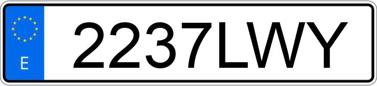 Numer rejestracyjny 2237LWY posiada VOLKSWAGEN POLO
