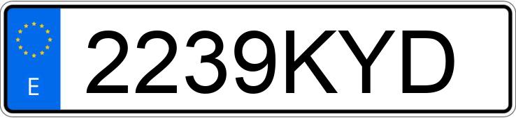 Numer rejestracyjny 2239KYD posiada AUDI A5 SPORTBACK