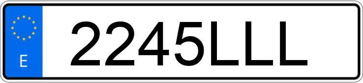 Le numéro d’enregistrement 2245LLL a AUDI A3