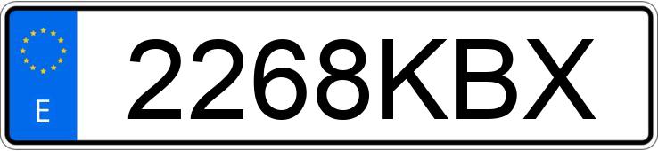 Il numero di registrazione 2268KBX ha VOLKSWAGEN CALIFORNIA