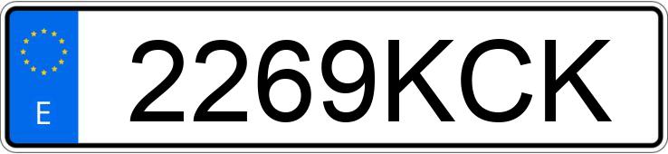 Numer rejestracyjny 2269KCK posiada VOLKSWAGEN SPORTSVAN