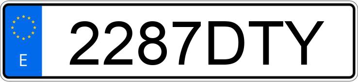 Numer rejestracyjny 2287DTY posiada RENAULT CLIO