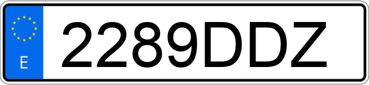 Numer rejestracyjny 2289DDZ posiada PEUGEOT 206