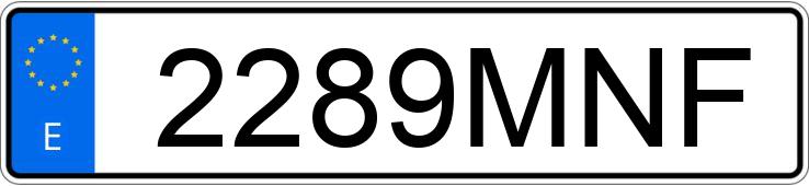 Numer rejestracyjny 2289MNF posiada VOLKSWAGEN GOLF