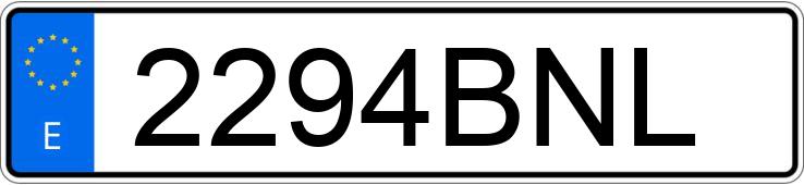 Numer rejestracyjny 2294BNL posiada VOLKSWAGEN GOLF