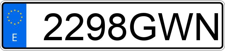 Numer rejestracyjny 2298GWN posiada SUZUKI ALTO